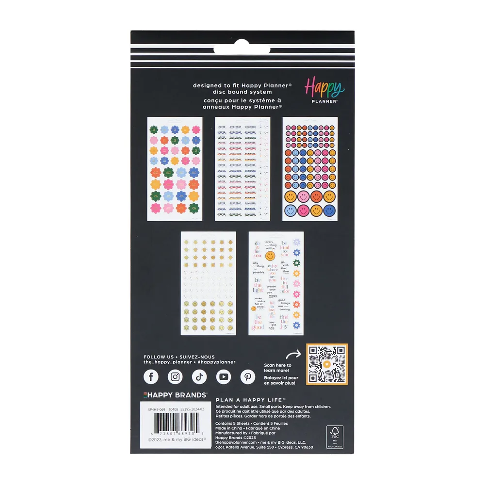 Happy Planner Playful Brights Student stickers 317 5 feuilles