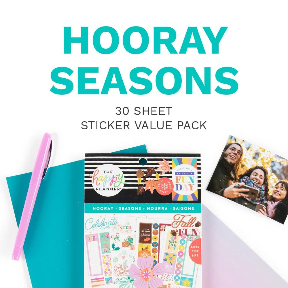 Happy Planner Hooray Seasons carnet autocollants 610 stickers saisons