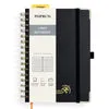 Poprun WH145L carnet spirale noir ligné 128 pages