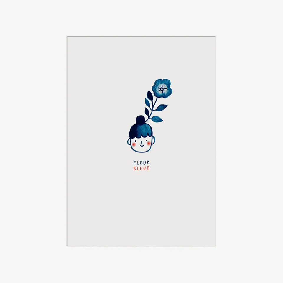 My365 Julie Adore Fleur bleue carte postale