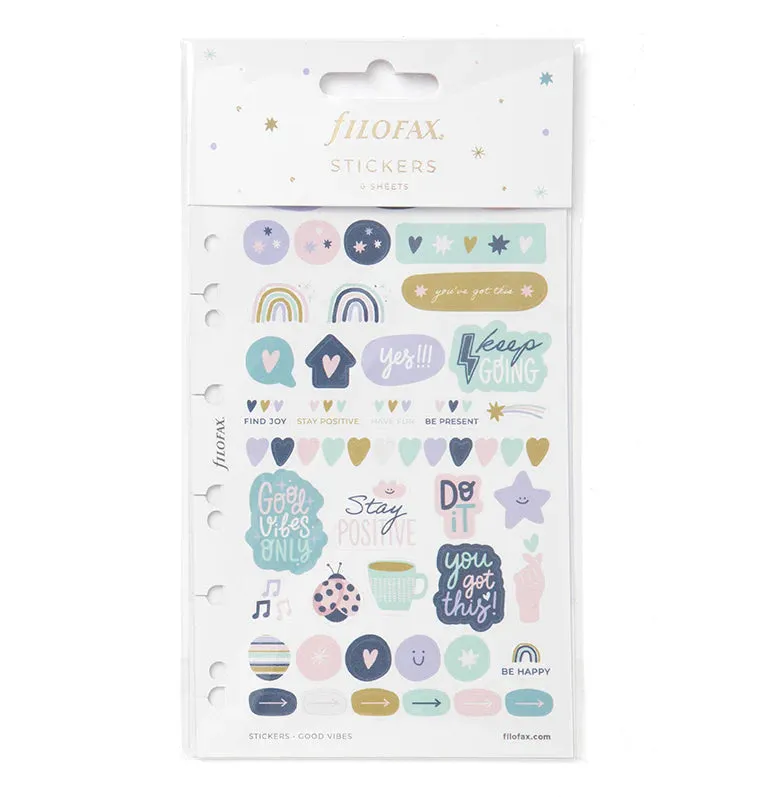 Filofax Good Vibes Stickers autocollants 6 feuilles repositionnables