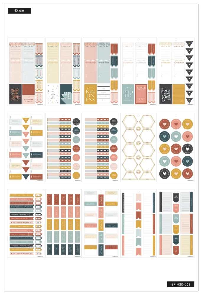 Happy Planner Good Habits Value Pack stickers 30 feuilles doré