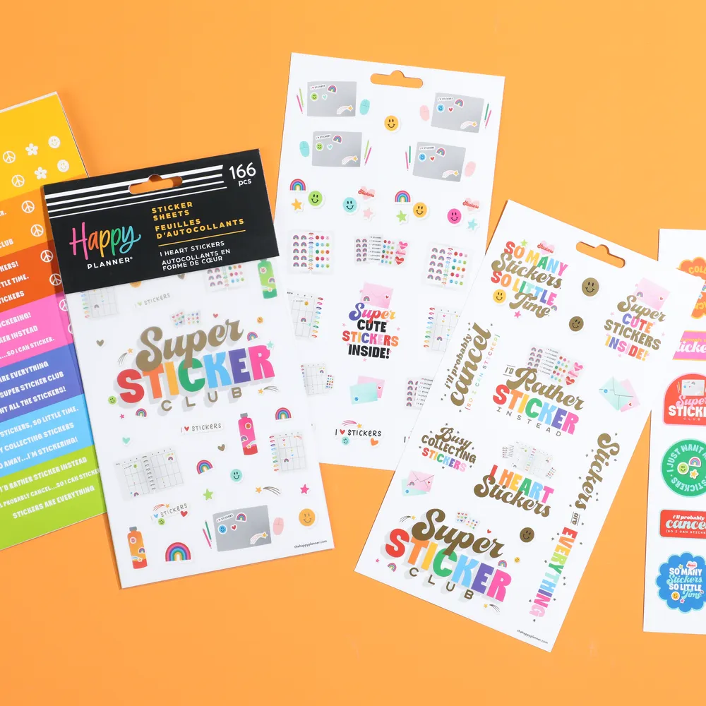 Happy Planner I Heart Stickers autocollants 166 5 feuilles