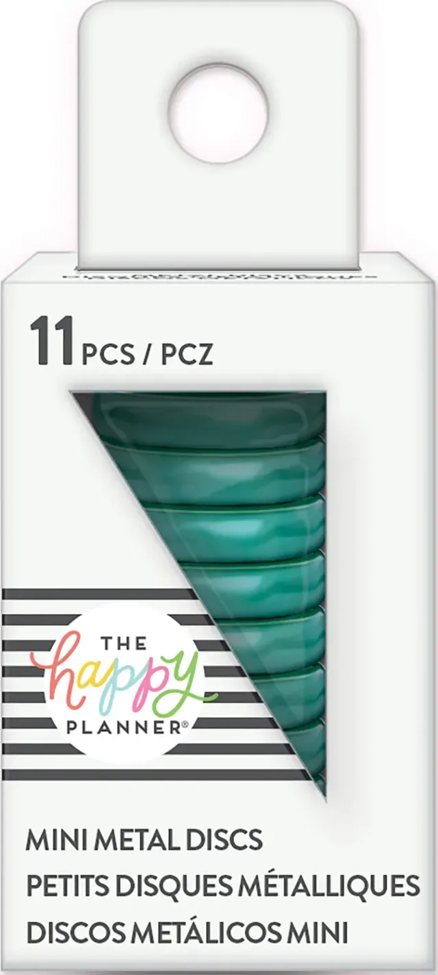 Happy Planner disques métal mini turquoise 11 pièces