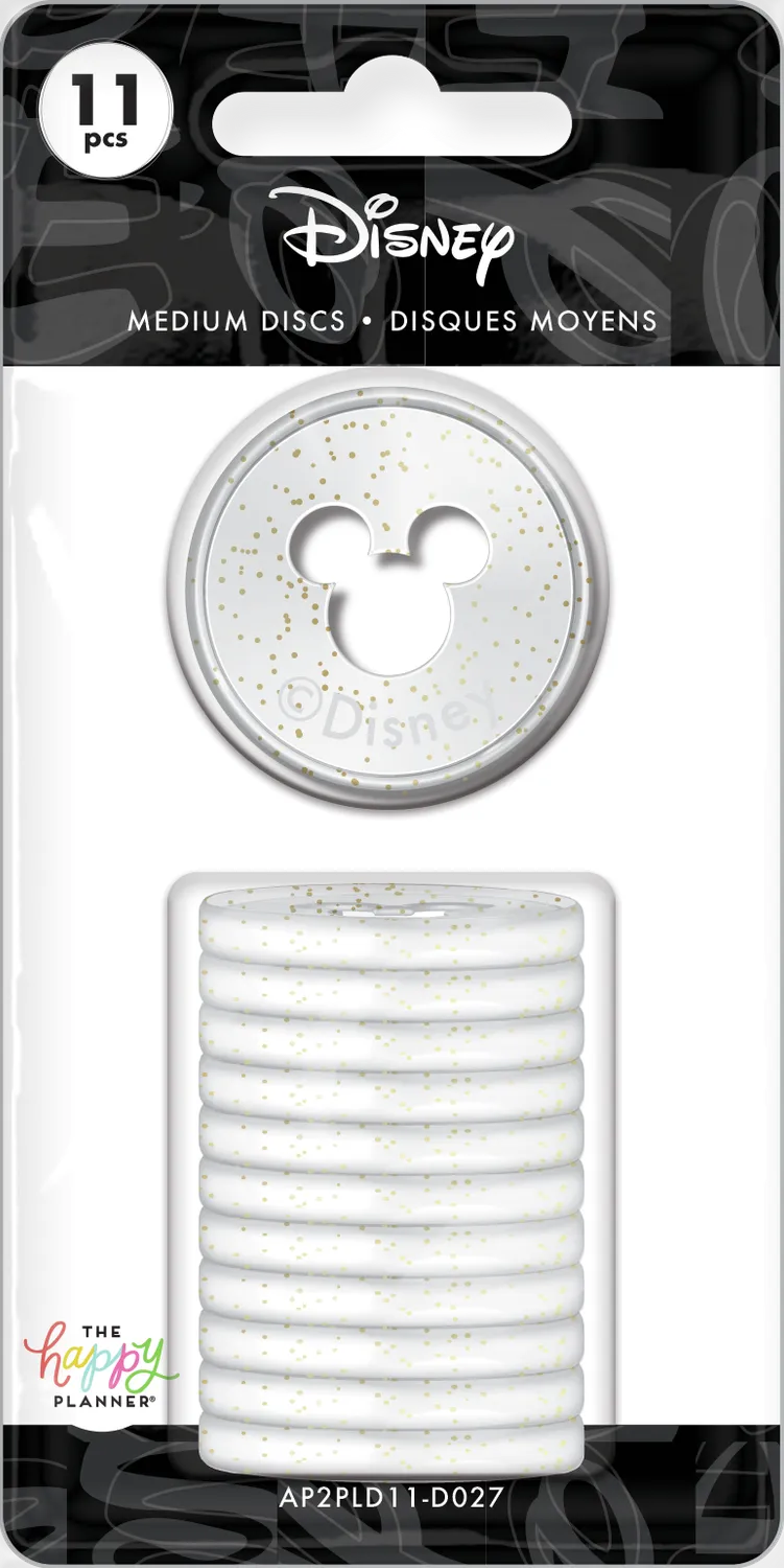 Happy Planner Mickey Mouse disques moyens lot 11 doré pailleté
