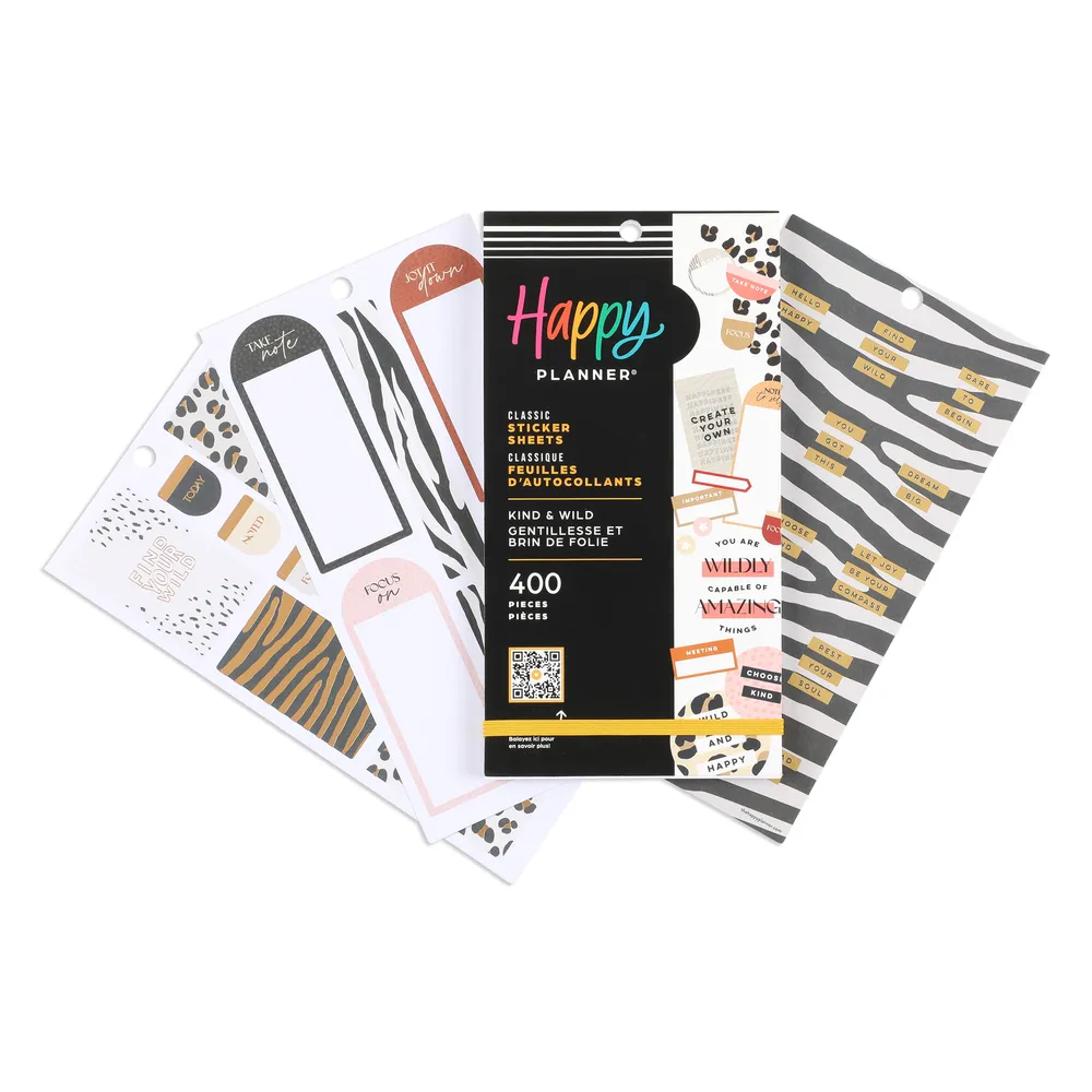 Happy Planner Kind & Wild stickers déco 400 motifs animaliers
