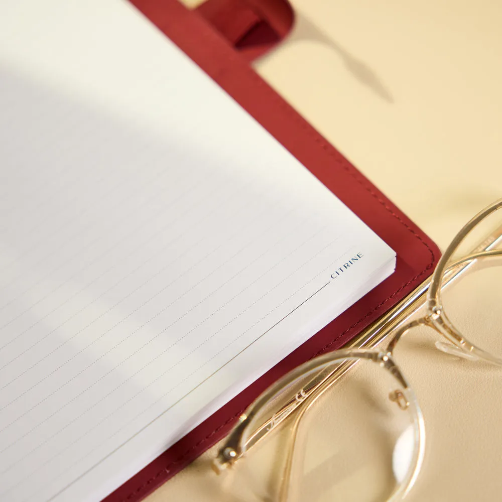 Happy Planner Citrine Burgundy carnet spirale Classic cuir vegan pointillé