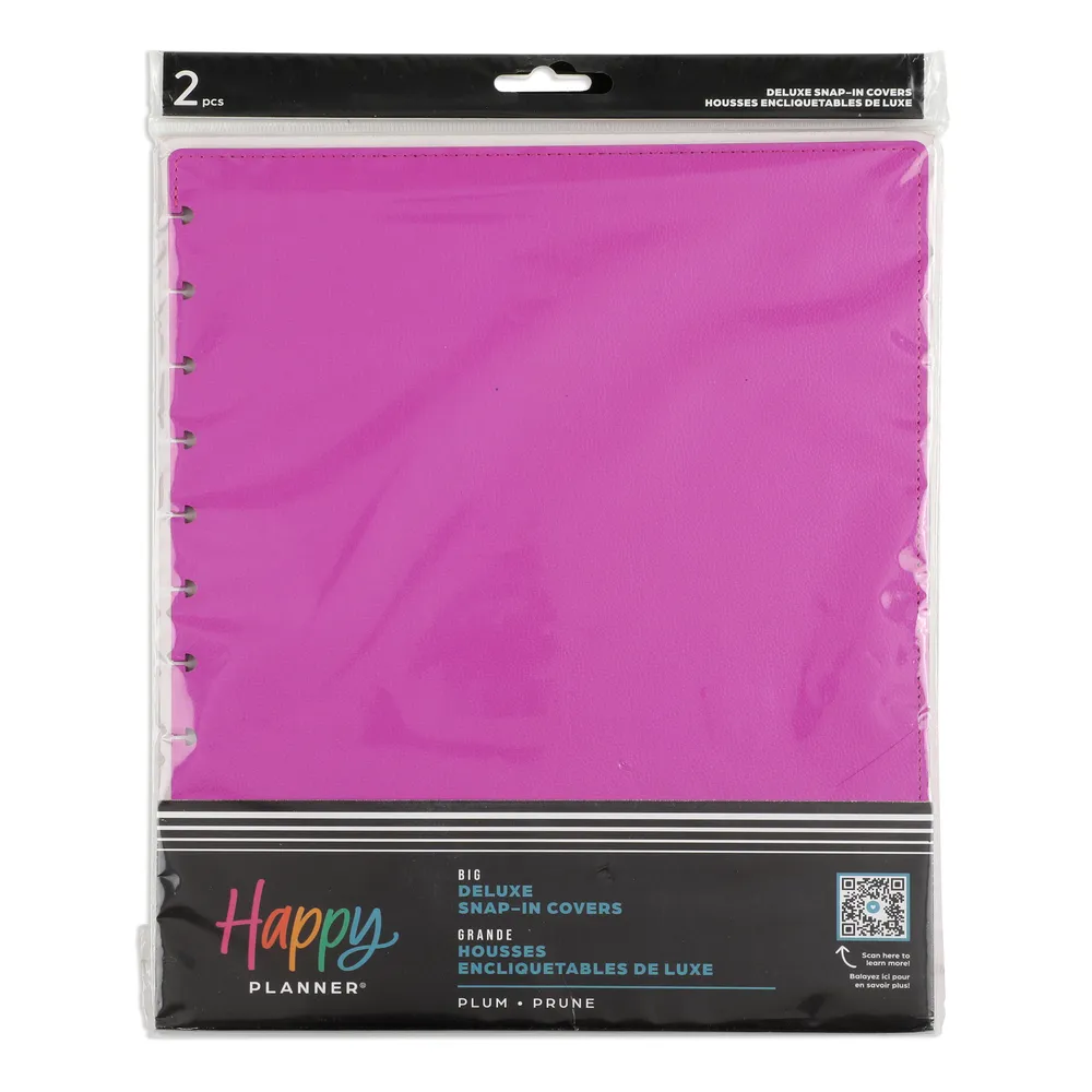 Happy Planner Big couverture clipsable simili-cuir prune