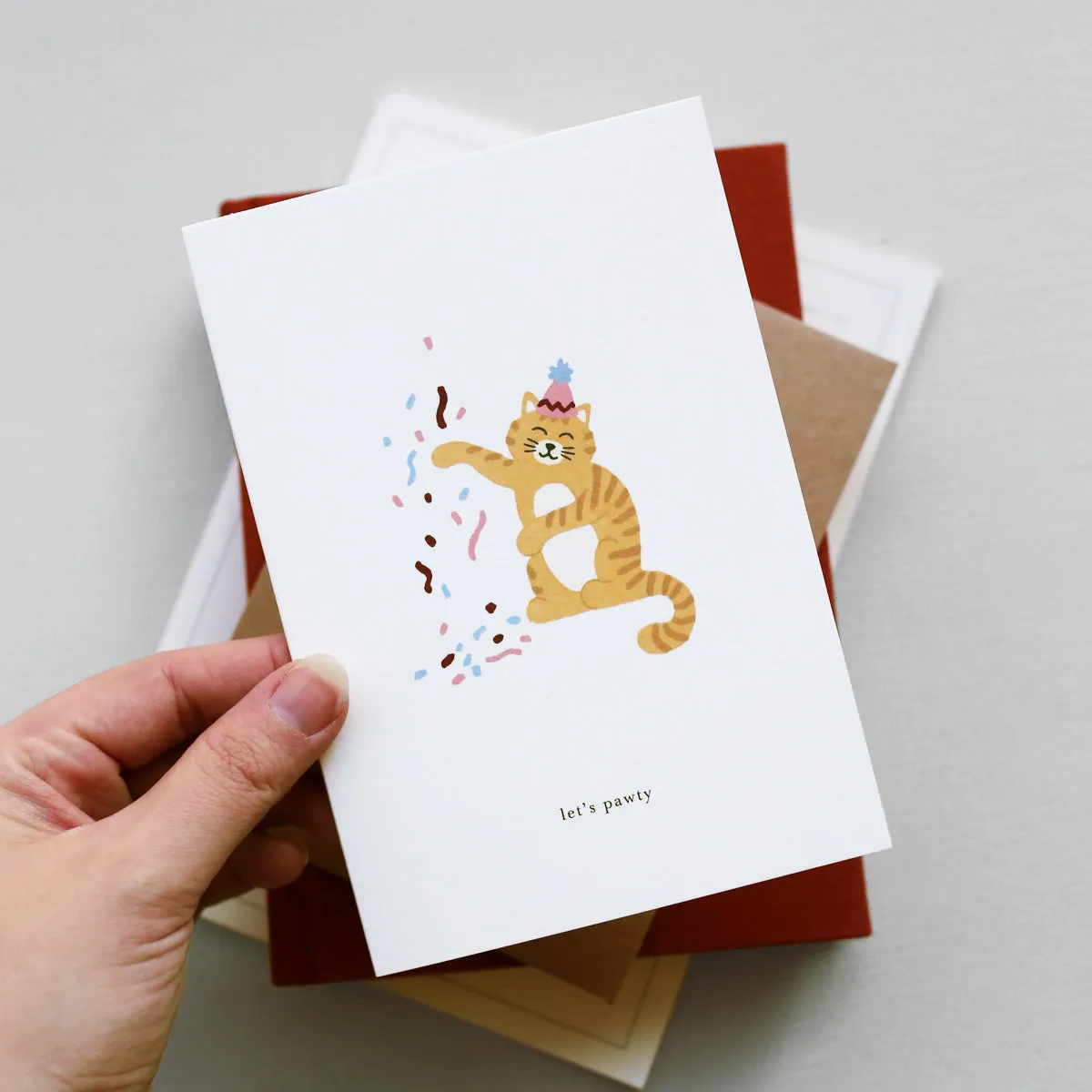 Kartotek Celebration Cat carte anniversaire chat jaune