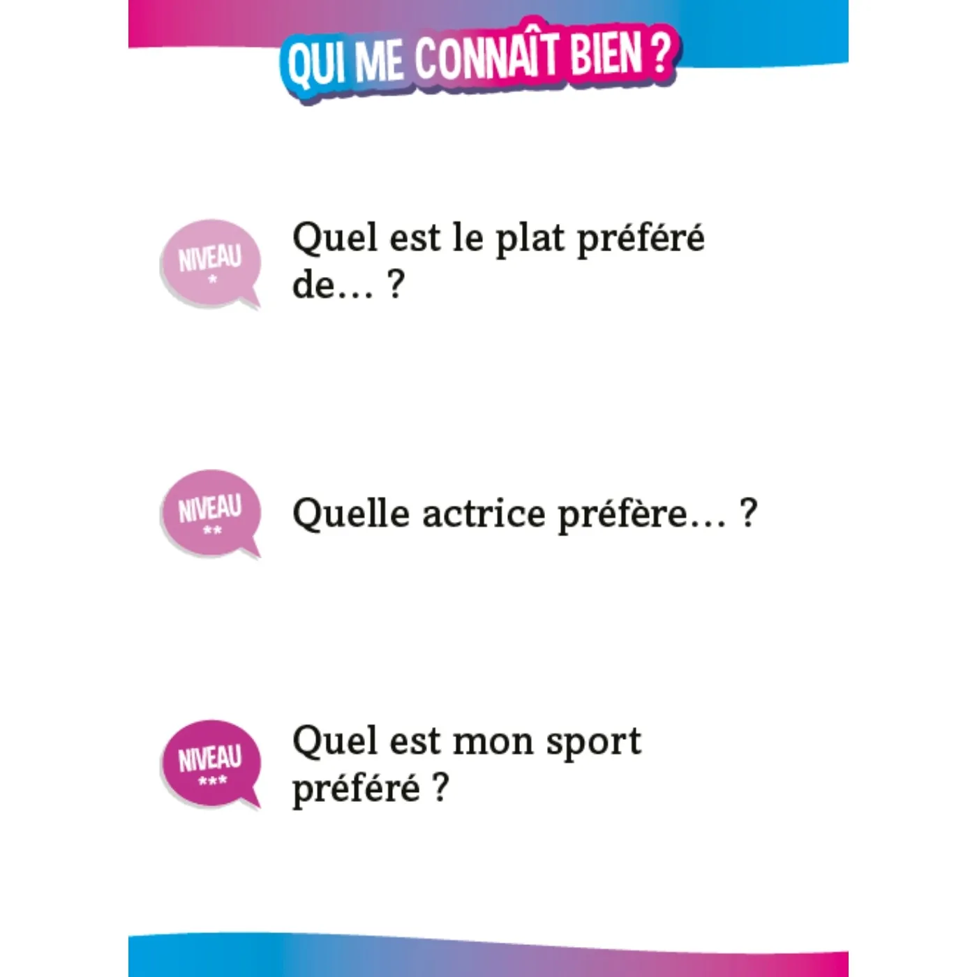 Incollables Enfants vs Parents Rires et Délires boîte quiz 500