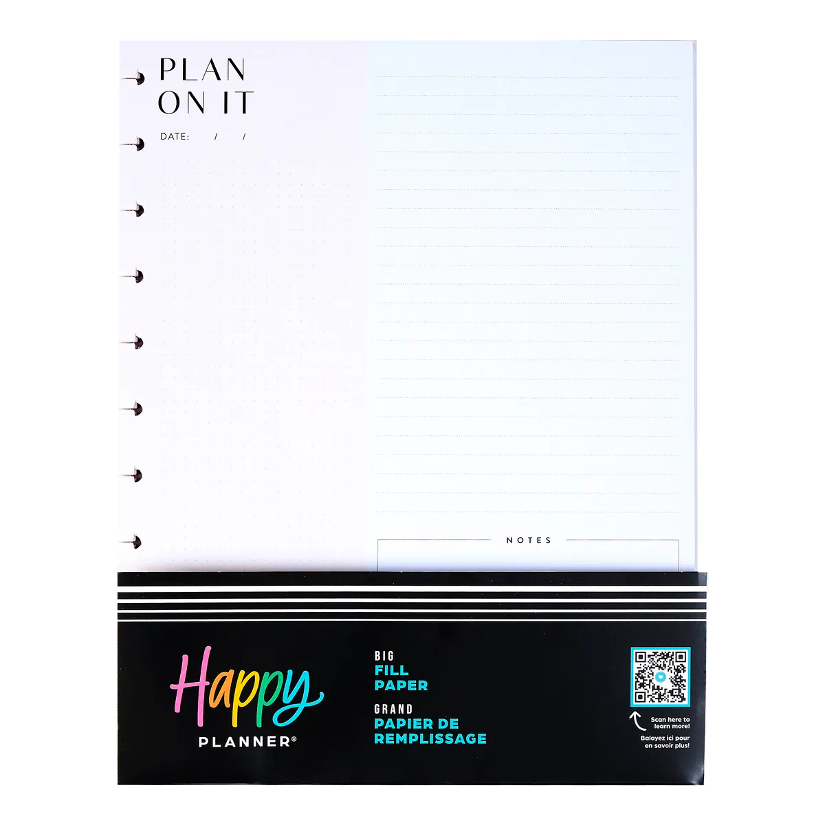 Happy Planner Neutrals recharge pointillée lignée big 40 feuilles