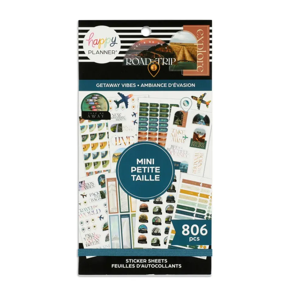 Happy Planner Getaway Vibes stickers Mini 806 pièces