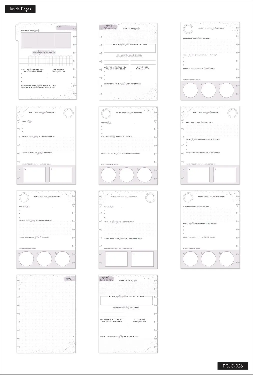 Happy Planner Girl With Goals journal guidé Classic objectifs