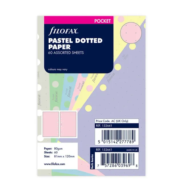 Filofax Pastels recharge pointillee Pocket pastel