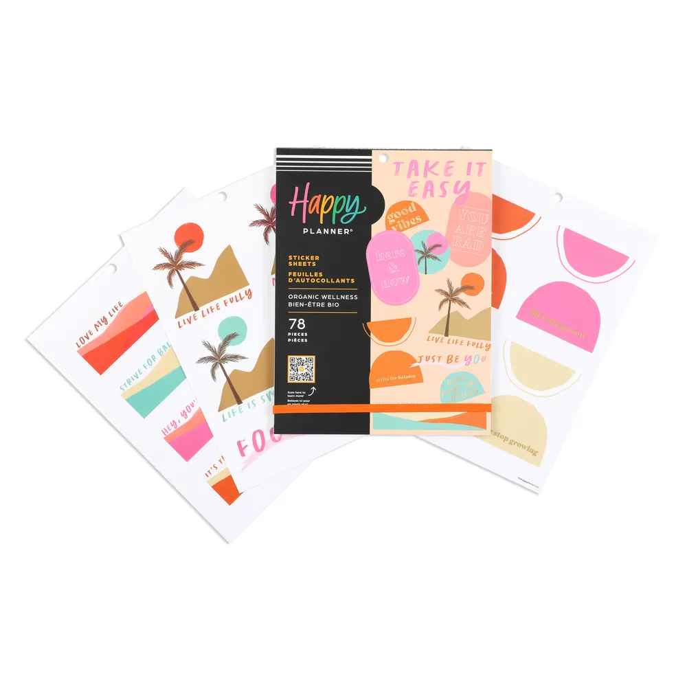 Happy Planner Organic Wellness stickers Large 15 planches 78