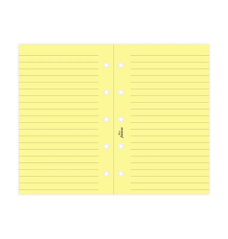 Filofax Classic Mini recharge papier ligné jaune 20 feuilles