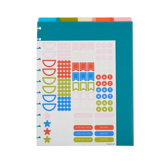 Happy Planner Bright Day intercalaires Big 5 plastique couleur