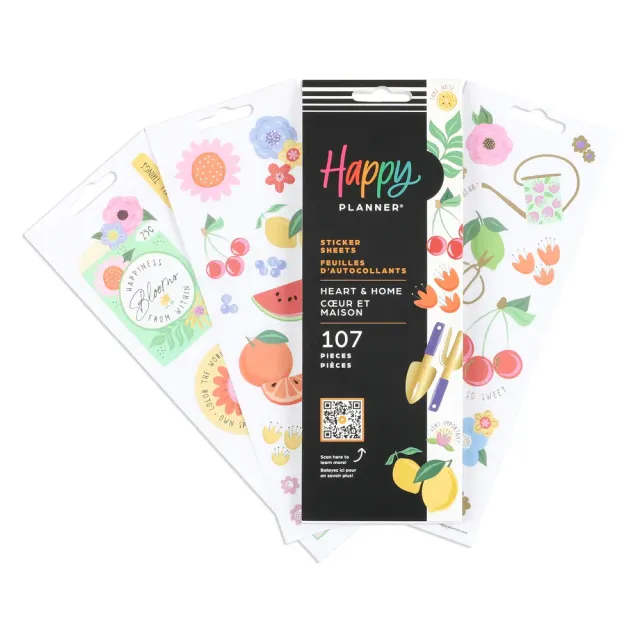 Happy Planner Heart & Home stickers 8 feuilles jardin