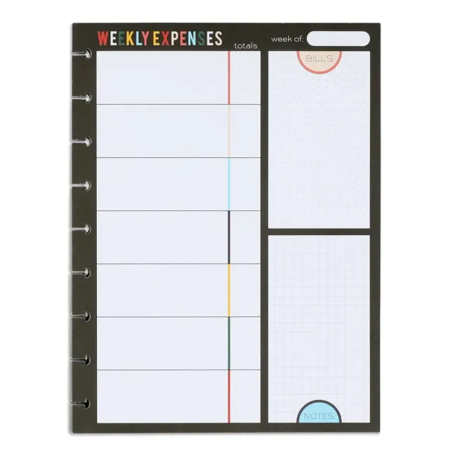 Happy Planner Bright Retro bloc budget Classic 100 feuilles