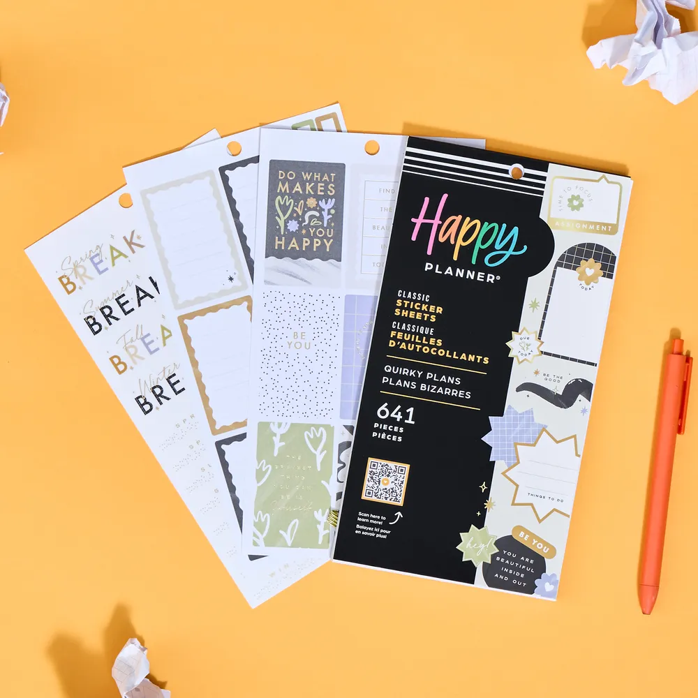 Happy Planner Quirky Plans Student stickers 641 autocollants