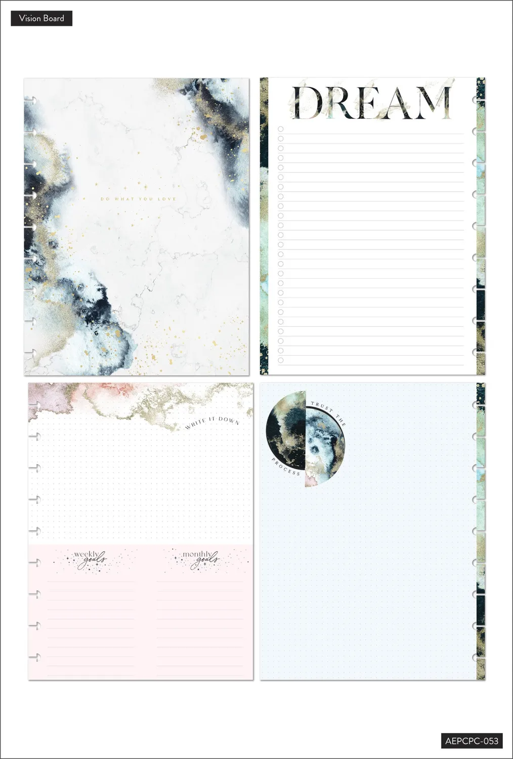 Happy Planner Cosmic Watercolor kit planner Classic galaxy