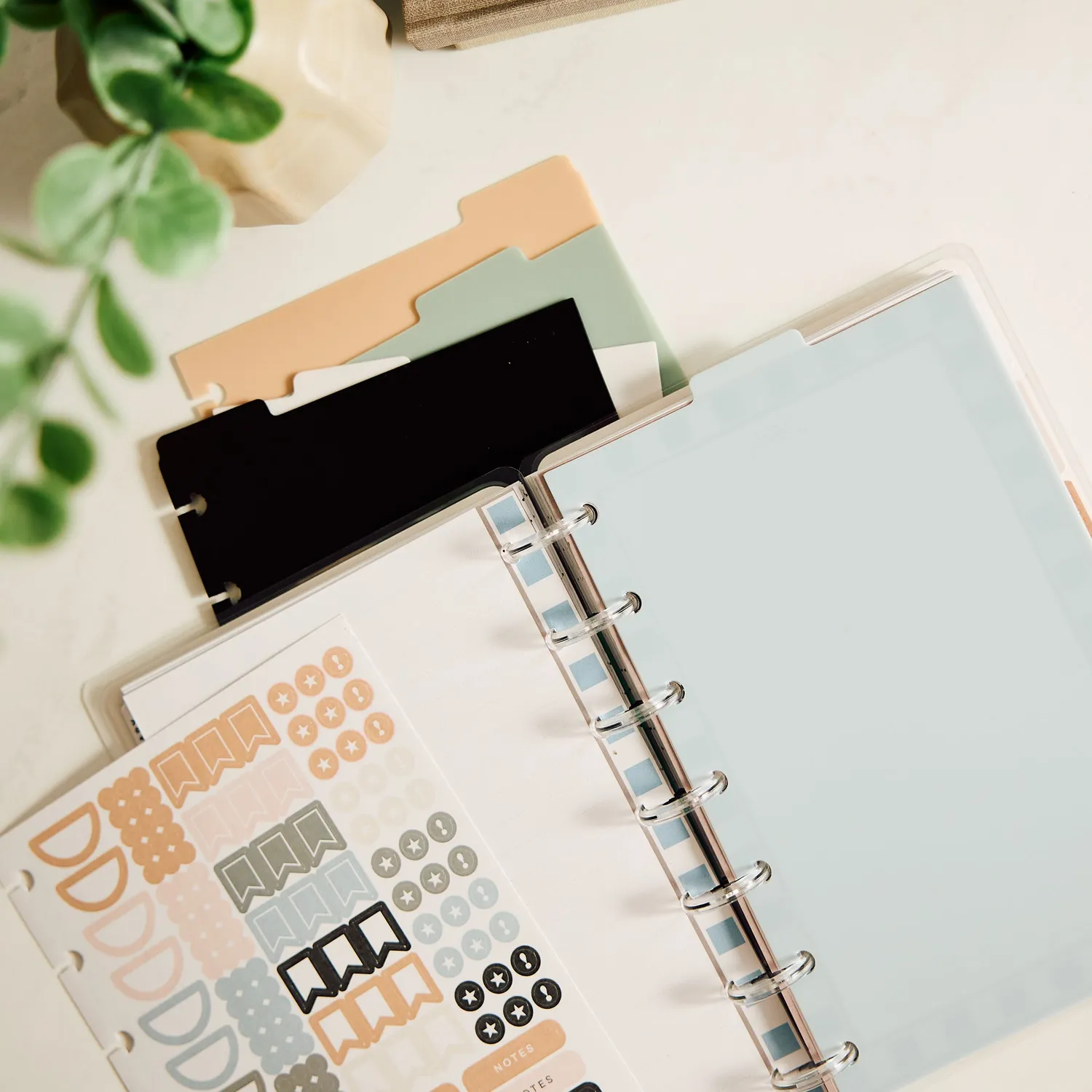 Happy Planner Neutrals Mini intercalaires plastique neutres x5