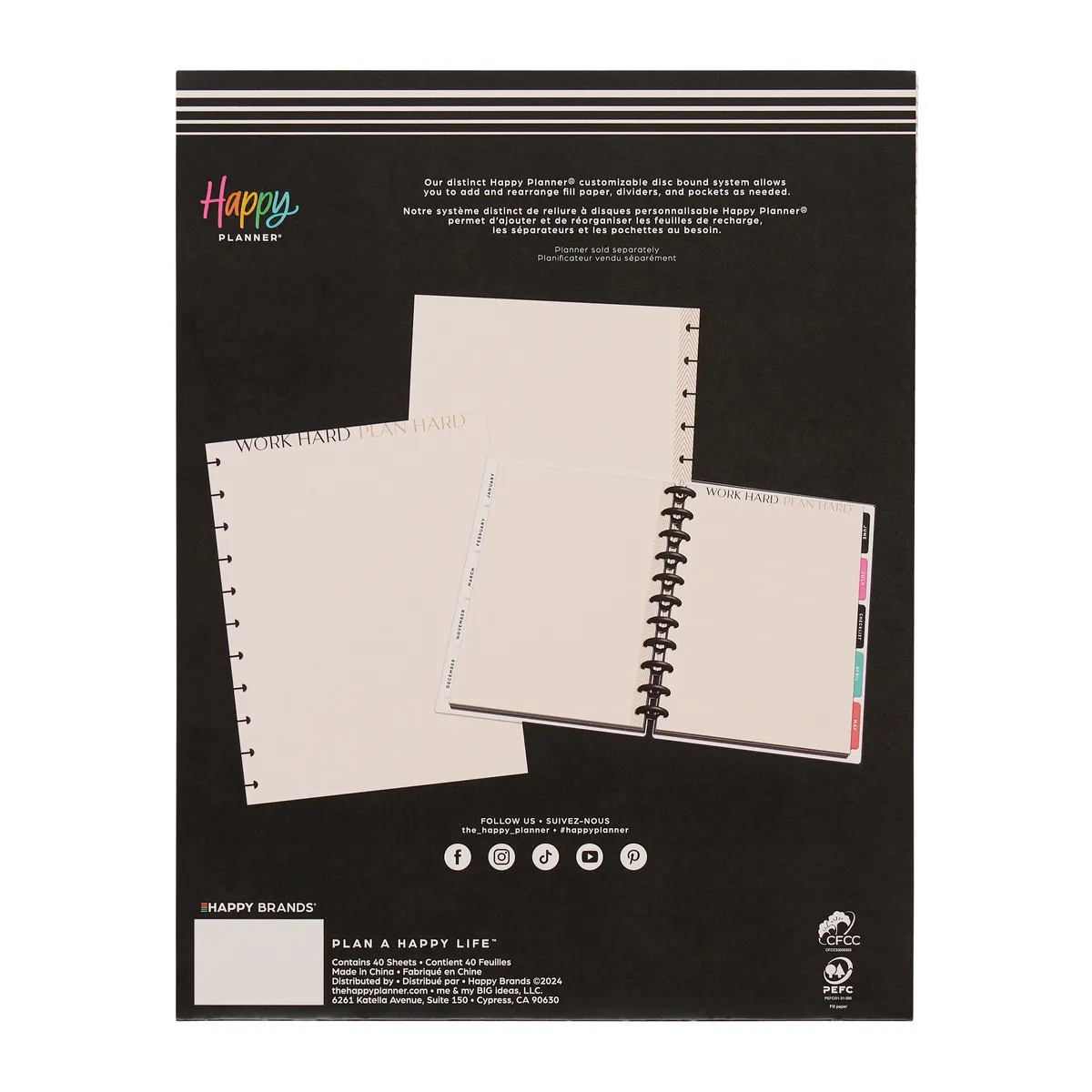 Happy Planner Modern Craft papier recharge Big pointillé 40 feuilles