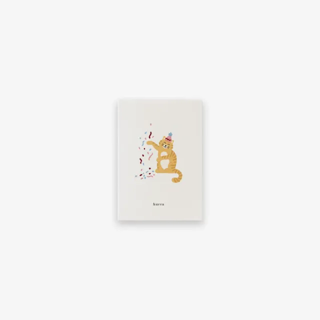 Kartotek Kat petite carte hurra jaune danois A7