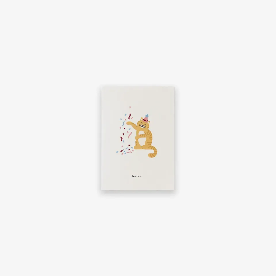 Kartotek Kat petite carte hurra jaune danois A7