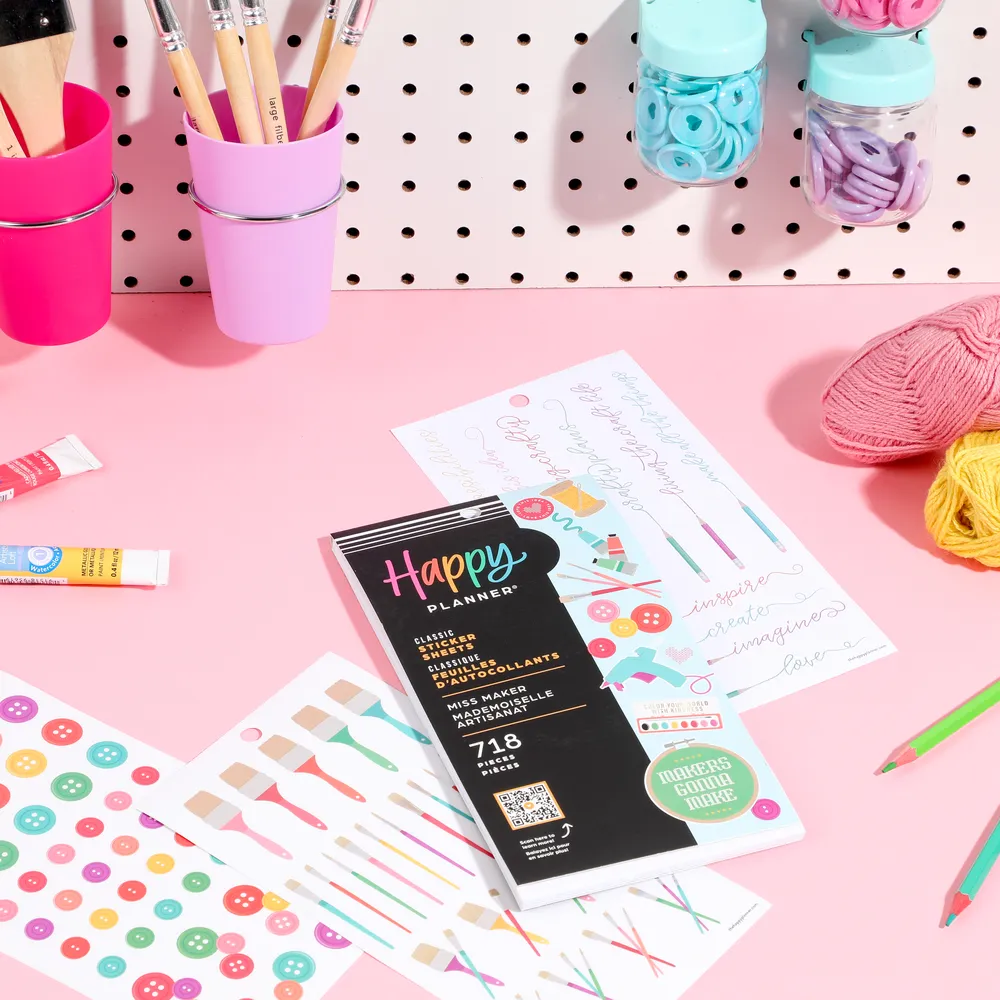 Happy Planner Miss Maker stickers agenda 30 planches 718 icons bricolage