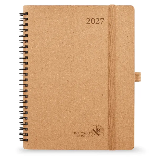 Poprun WERO7-27 agenda 2027 recyclé marron désert semainier