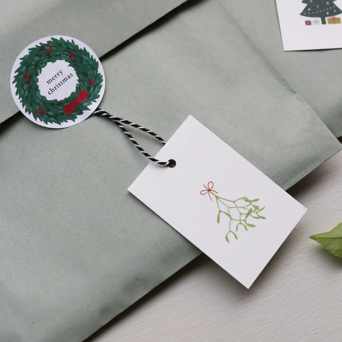 Kartotek Mistletoe étiquette cadeau Noël 46x70 mm