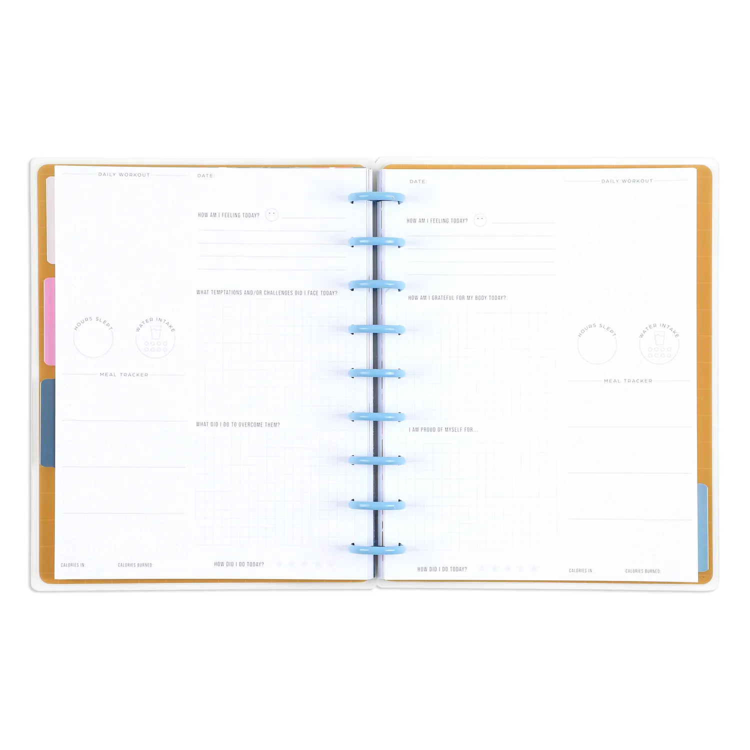 Happy Planner Bold Tiles Classic carnet fitness guidé 80 feuilles