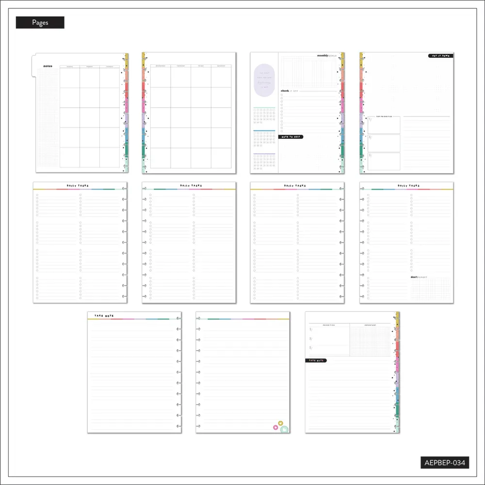 Happy Planner Happy Brights extension Big 6 mois 470 pièces