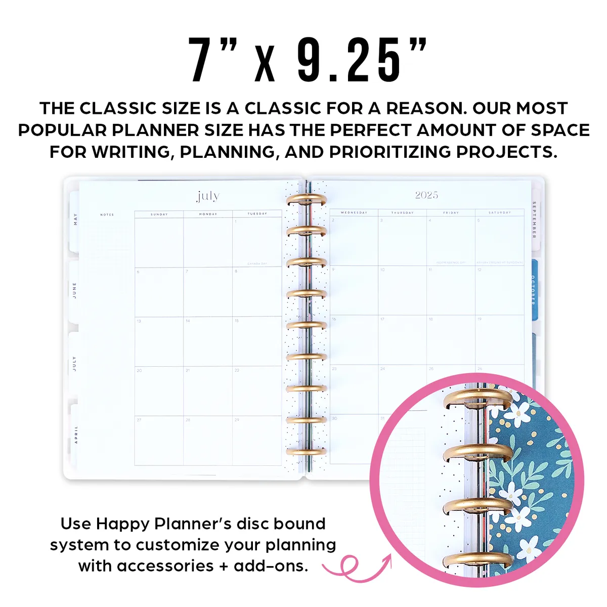 Happy Planner Cat Coq Retro Sunset agenda Classic dashboard non daté