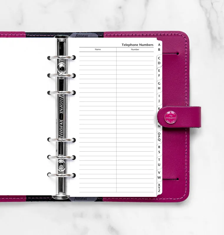Filofax Classic répertoire A-Z Personal adresses anglais
