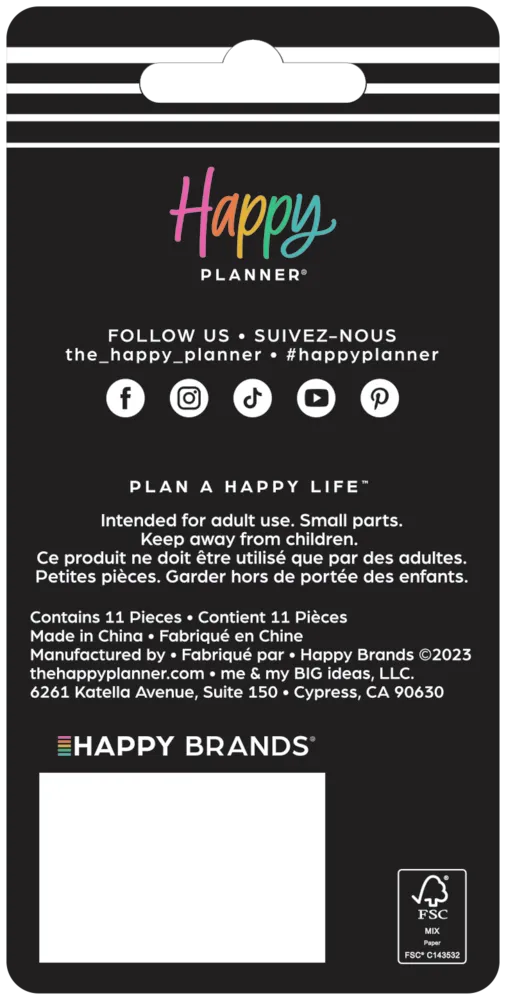 Happy Planner Blue Iridescent disques plastique medium bleu irisé