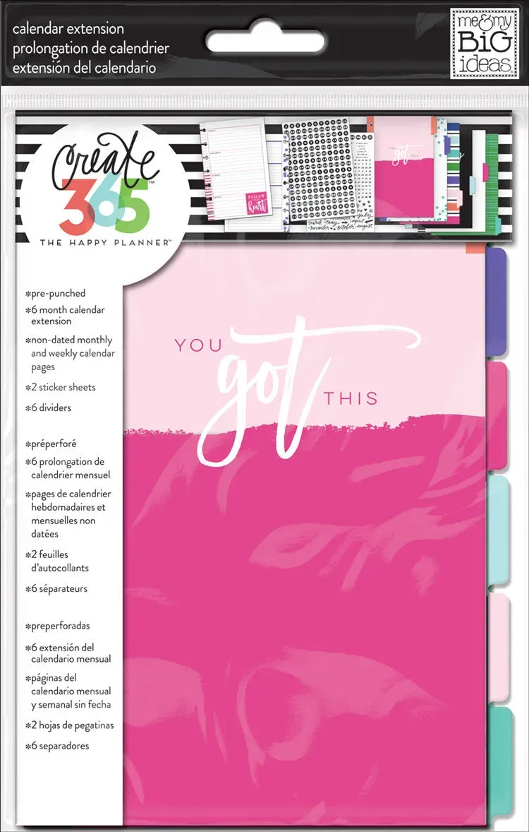 Happy Planner Weekly Extension Pack Mini recharge agenda 6 mois