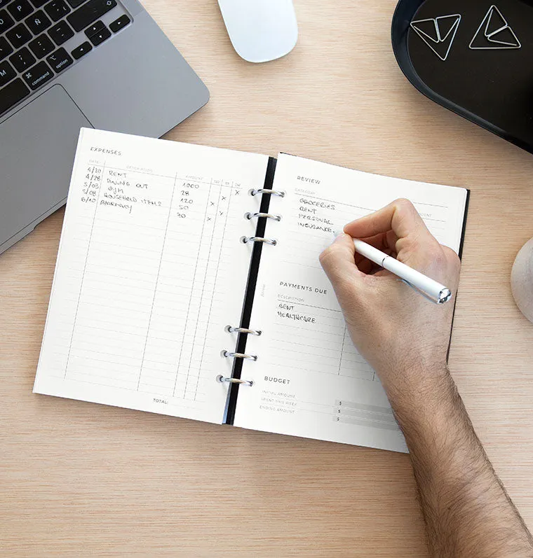 Filofax A5 recharge suivi dépenses expense tracker papier 80g