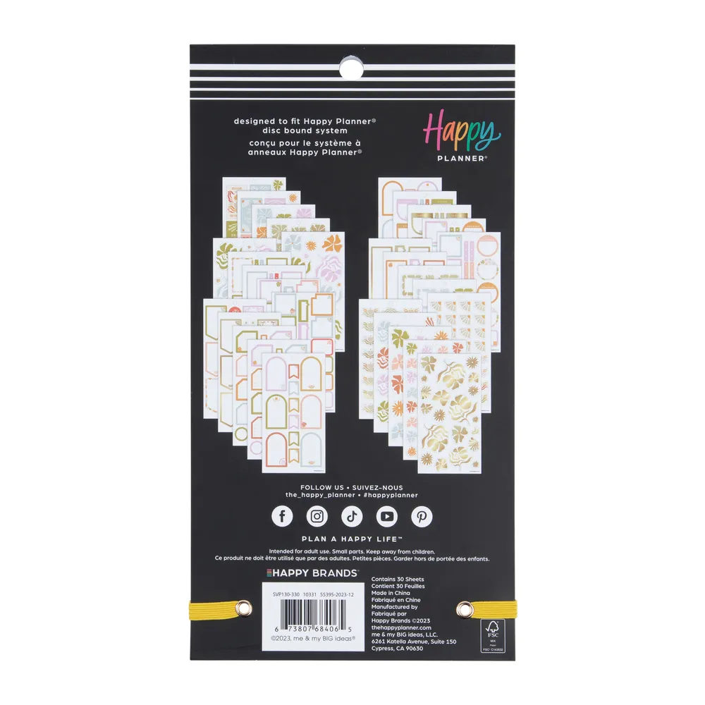Happy Planner Desert Thistle Value Pack stickers 547 floral doré