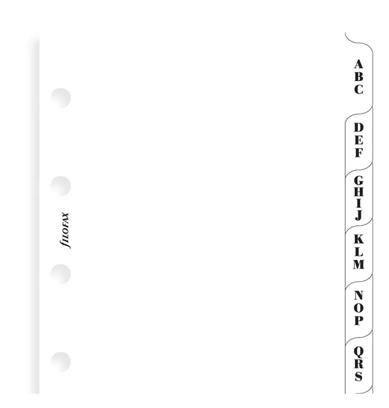 Filofax Classic intercalaires A-Z 3 lettres Mini blanc