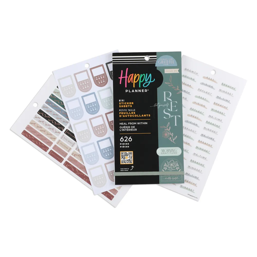 Happy Planner Heal from Within stickers Mini 626 pièces