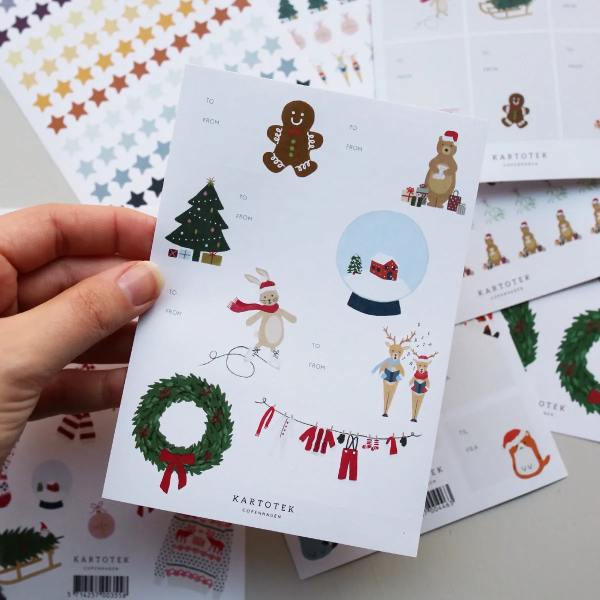 Kartotek Christmas stickers étiquettes cadeau Noël