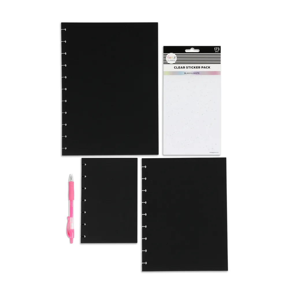Happy Planner Plan Your Best Life bundle papier noir + stickers