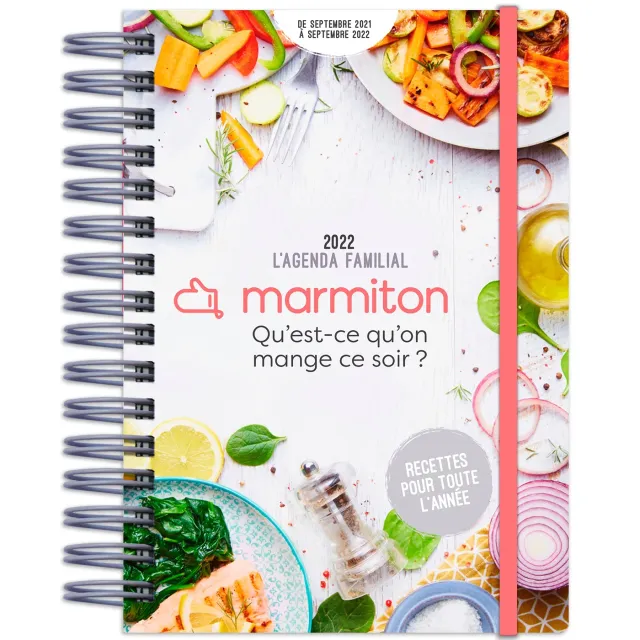 Frigobloc Marmiton Qu'est-ce qu'on mange agenda familial 2022