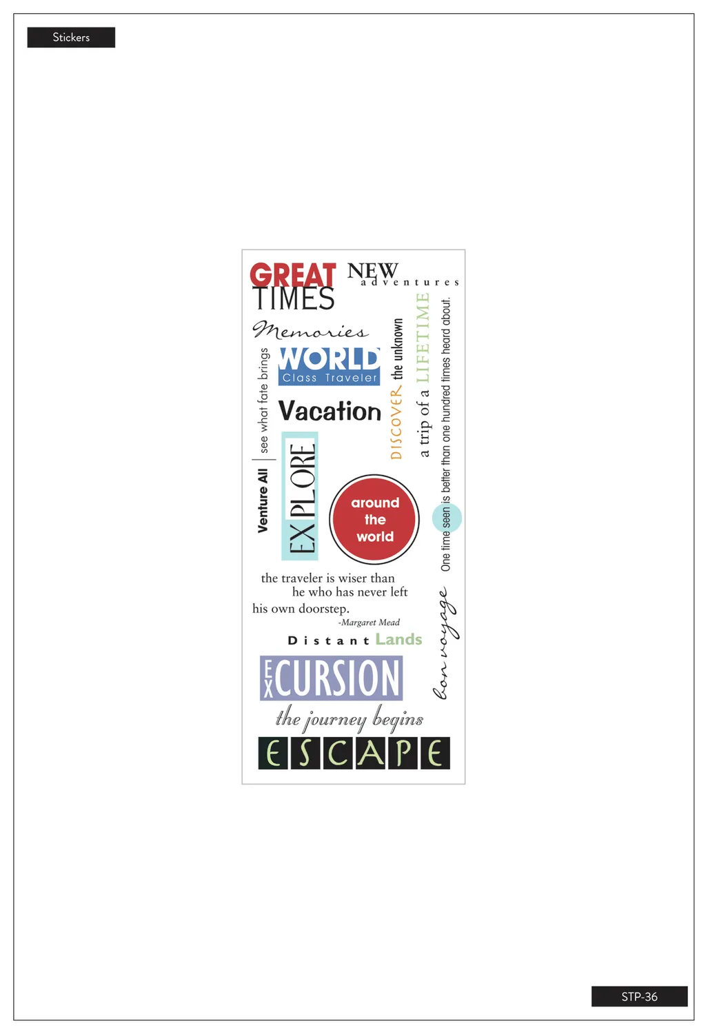 Happy Planner Pack Your Bags planche stickers voyage