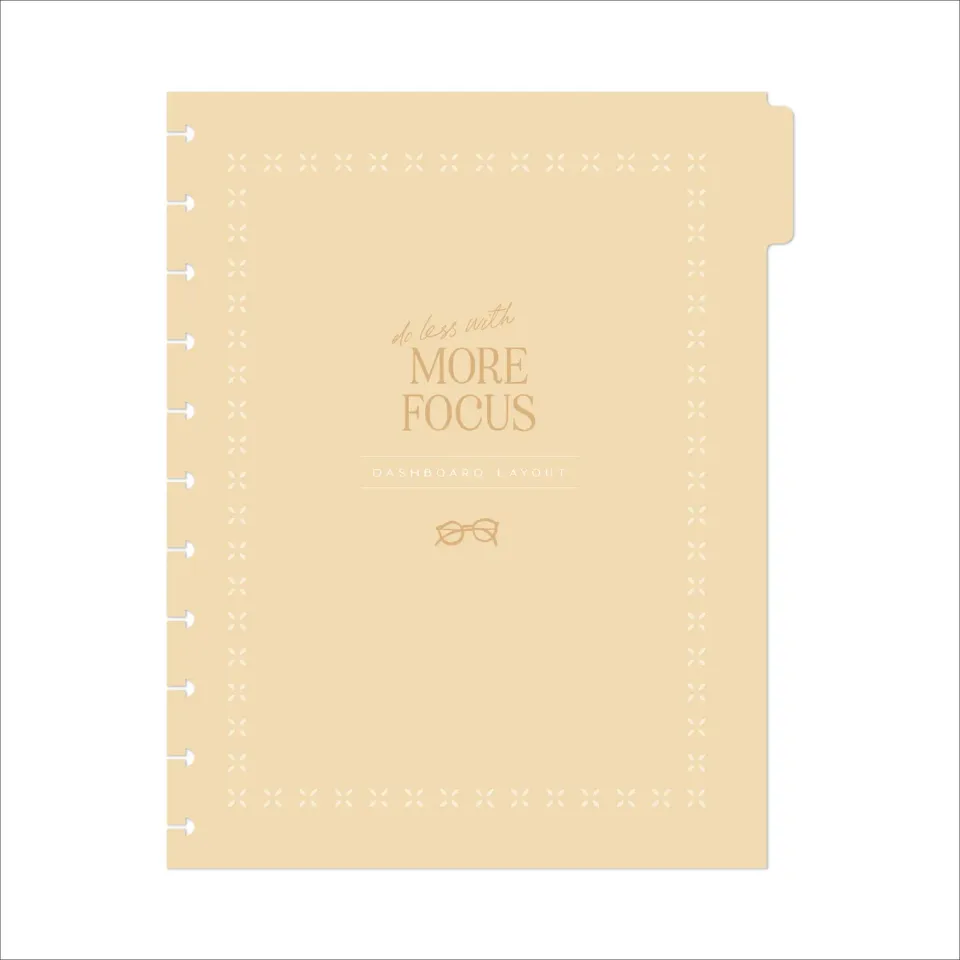 Happy Planner Dashboard extension non datée Big 6 mois