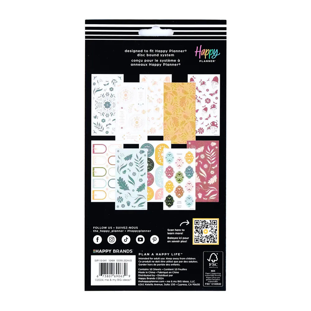 Happy Planner Woodland Whispers stickers 10 feuilles