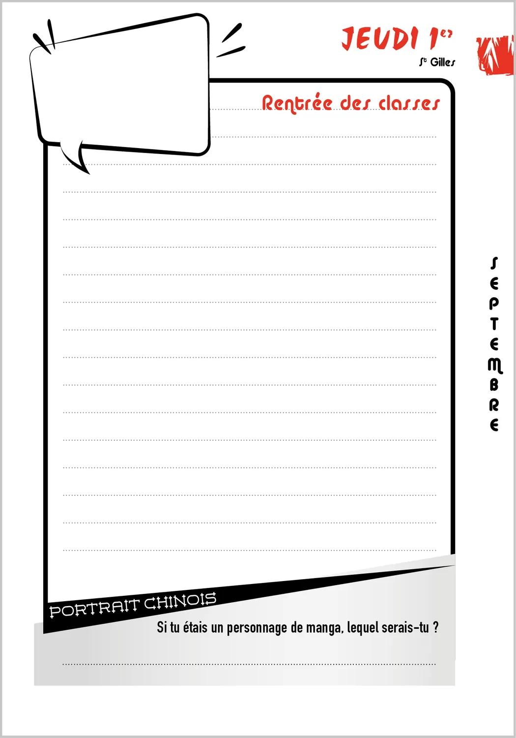 Frigobloc DIY Manga agenda scolaire 2023-2024 à customiser