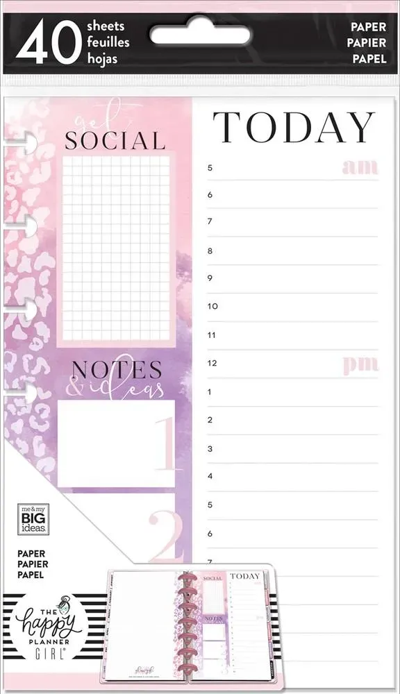 Happy Planner Glam Girl Mini papier Today 40 feuilles